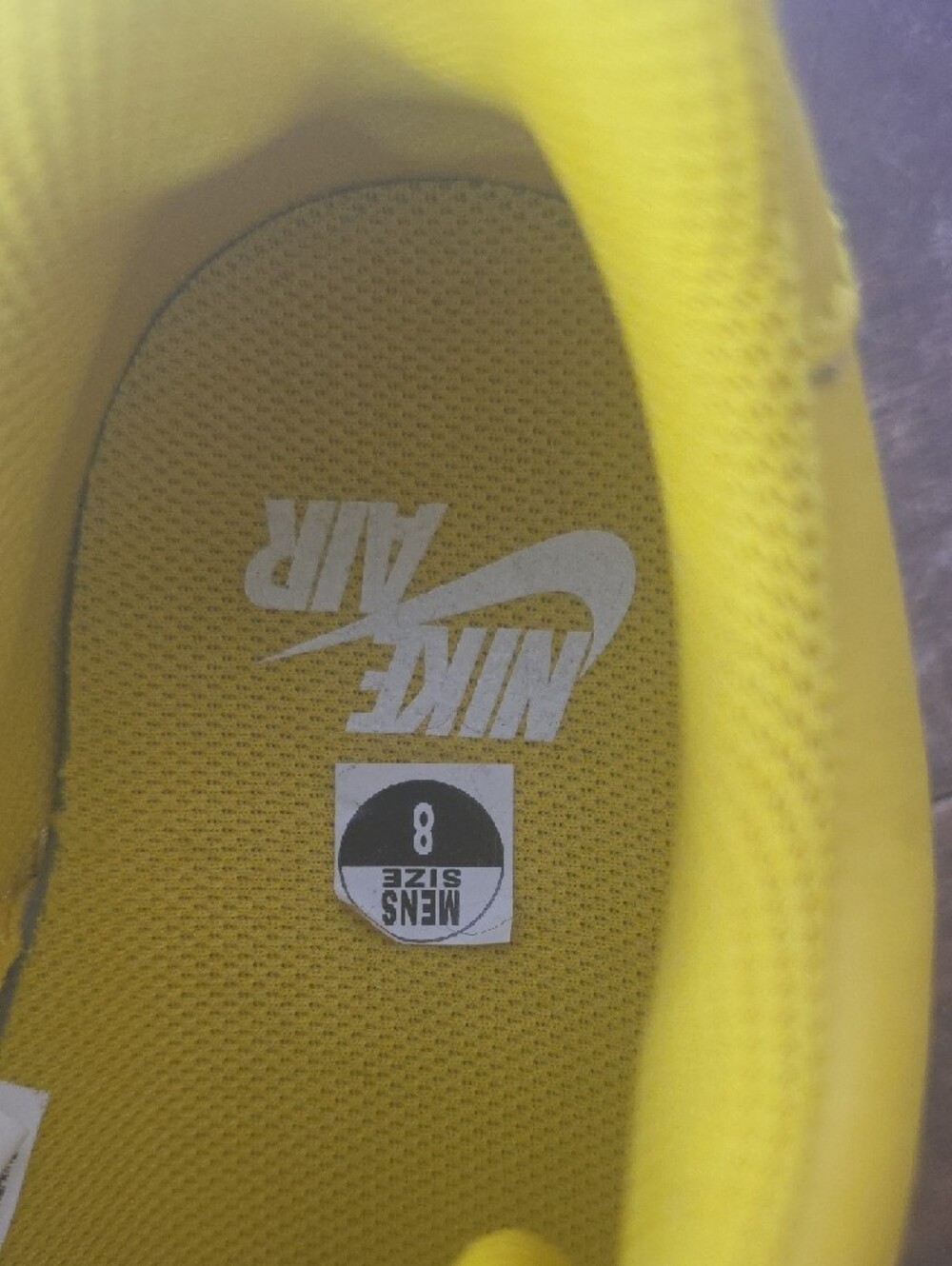 Nike Air Force 1's Mens Size 8/womens 9.5 Bright Yellow Low-Top Sneakers NO BOX - Picture 3 of 9